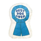 Eco-friendly dog toy with blue ribbon award design to gift the best dog you know. Made with durable canvas and plush cotton sherpa. Sustainably made, non-toxic, and vegan friendly. 
