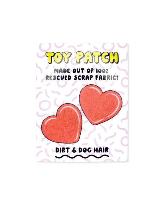 Heart - Upcycled Dog Sew On Toy Patch (Pack of 2)
