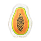 Bright and fruity eco-friendly dog toy shaped like a sliced papaya half. Made with durable canvas and plush cotton sherpa. All materials are non-toxic and vegan-friendly. 